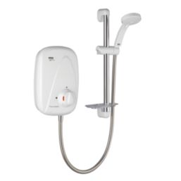 Mira Go Rear-Fed White/Chrome Thermostatic Power Shower