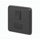 MK Contoura 13A Switched Fused Spur  Black with Colour-Matched Inserts