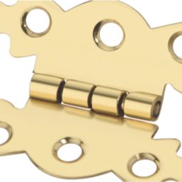 Smith & Locke Polished Brass  Door Hinge 40mm x 28.5mm 2 Pack