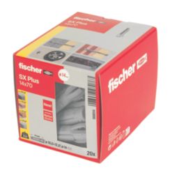 Fischer SX Plus Nylon Wall Plugs 14mm x 70mm 20 Pack