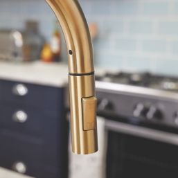 ETAL Cato  Pull-Out Style Kitchen Mixer Tap Brushed Brass Finish
