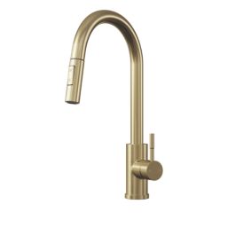 ETAL Cato  Pull-Out Style Kitchen Mixer Tap Brushed Brass Finish