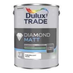 Dulux Trade Diamond 5Ltr Pure Brilliant White Matt Emulsion  Paint