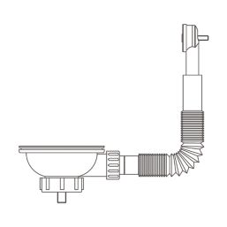 Flomasta Strainer Waste w/ Round Overflow White 90mm