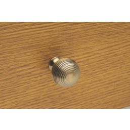 Elite Knobs & Handles Reeded Cabinet Knob Antique Brass 30mm