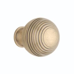 Elite Knobs & Handles Reeded Cabinet Knob Antique Brass 30mm