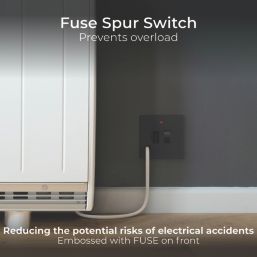 British General Evolve 13A Switched Fused Spur with LED Matt Black with Black Inserts