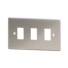 Varilight PowerGrid 3-Module Grid Faceplate Brushed Steel