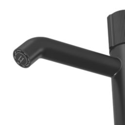 Swirl Gallen Matt Black 192.6mm Standard Round Head Mono Basin Mixer Tap  With Waste