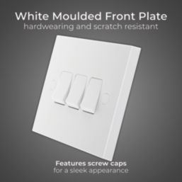 British General 900 Series 20A 16AX 3-Gang 2-Way Light Switch  White