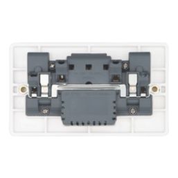 Vimark Pro 13A 2-Gang SP Switched Socket + 4.8A 24W 2-Outlet Type A & C USB Charger White