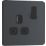 British General Evolve 13A 1-Gang SP Switched Socket Grey  with Black Inserts