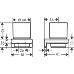 Hansgrohe AddStoris Toothbrush Tumbler Brushed Black Chrome