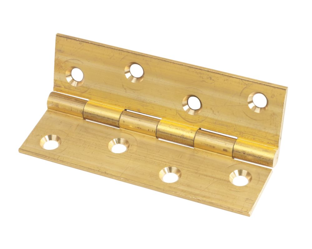 SelfColour Solid Drawn Brass Hinge 102mm x 60mm 2 Pack Screwfix