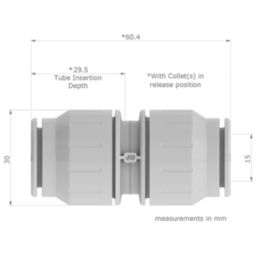 JG Speedfit  Plastic Push-Fit Equal Coupler 15mm