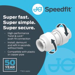 JG Speedfit  Plastic Push-Fit Equal Coupler 15mm