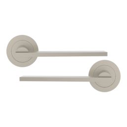 Cooke & Lewis Oanig Lever on Rose Door Handles Pair Satin Nickel