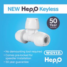 Hep2O  Plastic Push-Fit Equal Keyless Tee 10mm 10 Pack