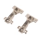 Nickel 110° Sprung Concealed Screw-On Hinges 102mm 2 Pack