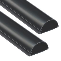 D-Line PVC Black TV Trunking 50mm x 25mm x 1.5m 2 Pack