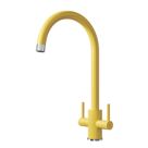 ETAL Sorrento Twin Lever Kitchen Mixer Tap Matt Yellow