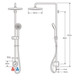 Mira Minimal ERD Rear-Fed Exposed Chrome Thermostatic Mixer Shower