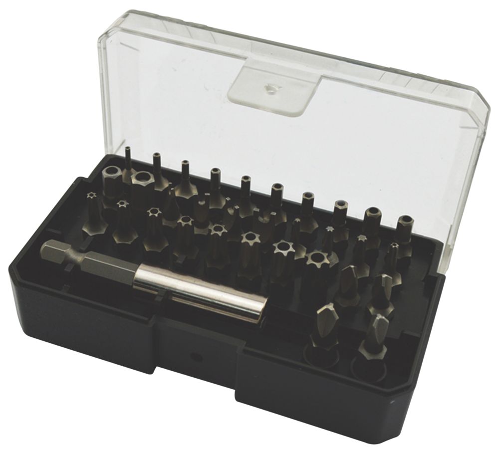 1/4" Hex Shank Mixed Security Bit Set 33 Pieces Screwfix