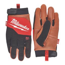 Milwaukee Hybrid Leather Gloves Black/Brown X Large