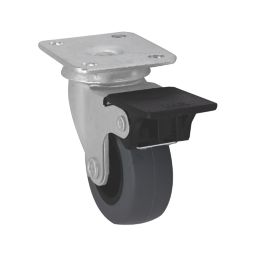 Essentials Heavy Duty TPR Braked Swivel Castor 50mm Grey
