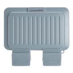 Contactum  IP66 13A 2-Gang 2-Pole Weatherproof Outdoor Switched Passive RCD Latching Socket