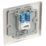 British General Nexus Metal 1-Gang Slave Telephone Socket Pearl Nickel with Colour-Matched Inserts