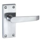 Smith & Locke  Fire Rated Latch Door Handles Pair Satin Chrome