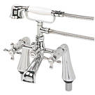 Swirl Traditional Deck-Mounted  Bath Shower Mixer Tap Chrome
