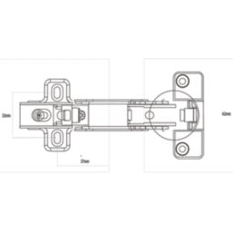 Eclipse 99019 Steel 165° Concealed Hinges 136mm 2 Pack