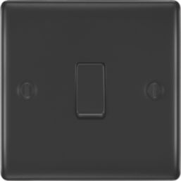 British General Nexus Metal 20A 16AX 1-Gang 2-Way Light Switch  Matt Black