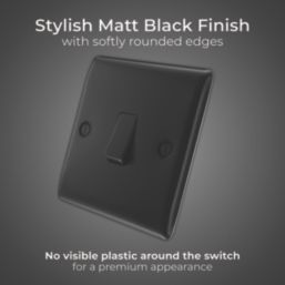 British General Nexus Metal 20A 16AX 1-Gang 2-Way Light Switch  Matt Black