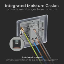 British General Nexus Metal 20A 16AX 1-Gang 2-Way Light Switch  Matt Black