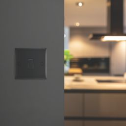 British General Nexus Metal 20A 16AX 1-Gang 2-Way Light Switch  Matt Black