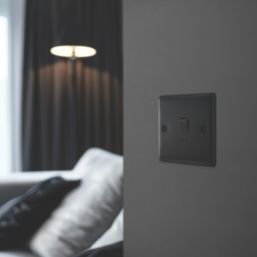 British General Nexus Metal 20A 16AX 1-Gang 2-Way Light Switch  Matt Black