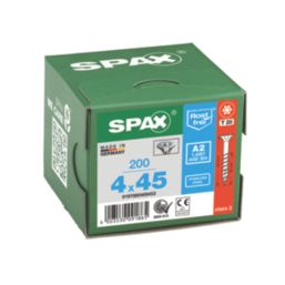 Spax  TX Countersunk Self Drilling Wood Screws 4mm x 45mm 200 Pack