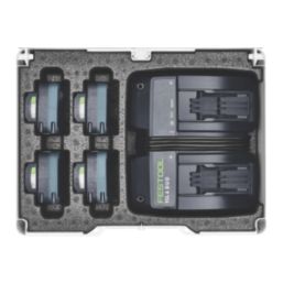 Festool 577105 18V 4.0Ah Li-Ion Airstream Li-High Power & Bluetooth Batteries & Charger 5 Piece Set