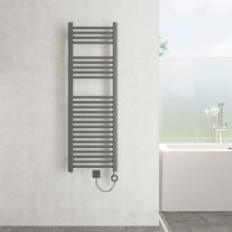 Flomasta 1200mm x 400mm 853BTU Anthracite Flat Electric Towel Radiator