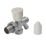 Flomasta  15mm x 21mm White/Chrome Angled Modern Manual Radiator Valve Head & Body With Drain Off