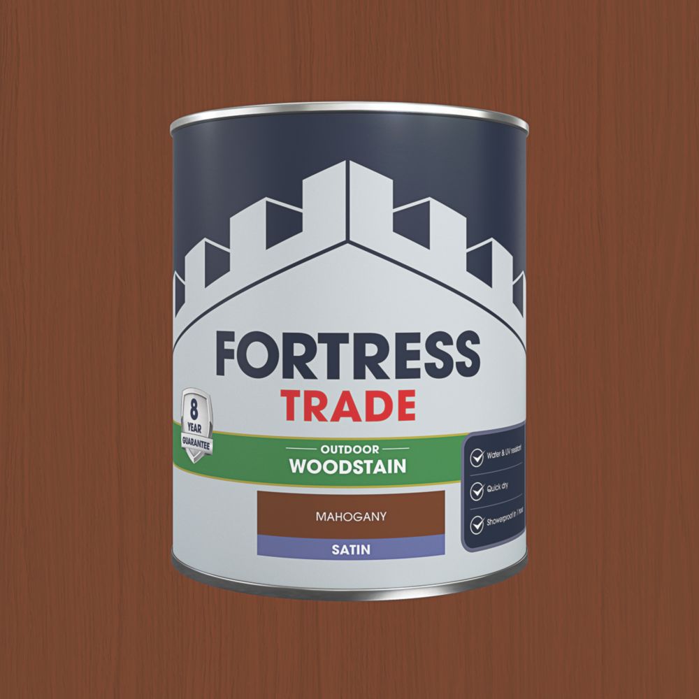 Fortress Trade 750ml Mahogany Satin Water-Based Exterior Wood Stain ...