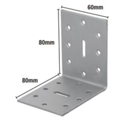 Magnodur Angle Brackets Silver 80mm x 80mm x 60mm 10 Pack