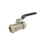 Essentials  Compression Full Bore 22mm Lever Ball Valve with Black Handle