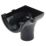 FloPlast  uPVC Half Round Stop End Outlet Black 112mm x 68mm