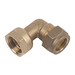 Flomasta  Brass Compression Angled Tap Connector 15mm x 1/2"