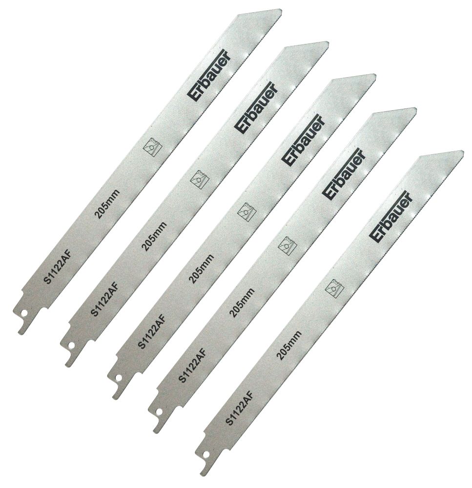 Erbauer MultiMaterial Reciprocating Saw Blades 205mm 5 Pack Screwfix