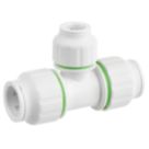 Flomasta  Plastic Push-Fit Reducing Tees 22mm x 22mm x 15mm 2 Pack